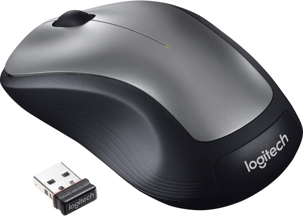 Logitech MK335 - Combo de teclado y mouse inalámbricos silenciosos - Combo de teclado y mouse negro/plateado inalámbrico, ambidiestro