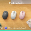 Logitech Ratón inalámbrico Bluetooth M196, compacto y portátil para portátiles, tabletas y más, batería de 12 meses, seguimiento suave, compatible con PC y Mac, Windows y macOS, grafito