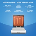 SCULPFUN H1 Máquina de prensa térmica automática para camisetas, 3 niveles de presión ascendente ajustable de hasta 176 libras, placa calefactora de 15 x 15 pulgadas, transferencia de calor para DTF, sublimación, vinilo, control de temperatura, panel táctil 