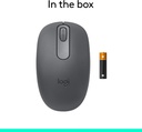 Logitech Ratón inalámbrico Bluetooth M196, compacto y portátil para portátiles, tabletas y más, batería de 12 meses, seguimiento suave, compatible con PC y Mac, Windows y macOS, grafito