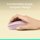 Logitech Ratón inalámbrico Bluetooth M196, compacto y portátil para portátiles, tabletas y más, batería de 12 meses, seguimiento suave, compatible con PC y Mac, Windows y macOS, rosa