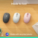 Logitech Ratón inalámbrico Bluetooth M196, compacto y portátil para portátiles, tabletas y más, batería de 12 meses, seguimiento suave, compatible con PC y Mac, Windows y macOS, rosa
