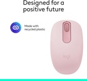 Logitech Ratón inalámbrico Bluetooth M196, compacto y portátil para portátiles, tabletas y más, batería de 12 meses, seguimiento suave, compatible con PC y Mac, Windows y macOS, rosa