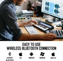 M-VAVE Controlador de teclado MIDI USB de 25 teclas con 8 almohadillas retroiluminadas, teclado dinámico profesional semiponderado Bluetooth, 8 perillas y producción de música, software incluido