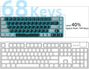 MageGee MK-Box - Teclado mecánico portátil 60% para juegos, retroiluminación LED, compacto, 68 teclas, mini teclado de oficina con cable con interruptor rojo para Windows portátil, PC, Mac, negro y