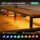 AODK Escritorio eléctrico de pie con cajones y bandeja para teclado, escritorio de juegos ajustable de altura de 55 pulgadas con tomas de corriente y luces LED, mesa de pie con soporte para monitor 