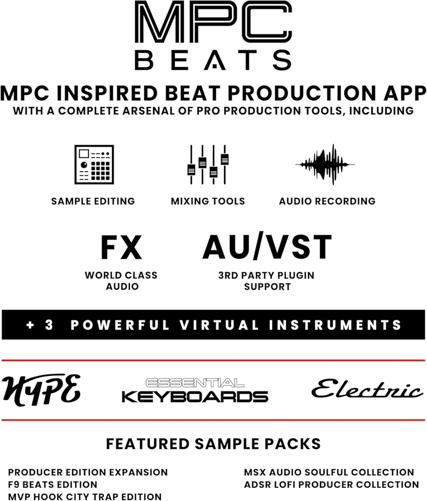 AKAI Professional MPK Mini MK3 - 25 Key USB MIDI Keyboard Controller With 8 Backlit Drum Pads, 8 Knobs and Music Production Software included (Black)
