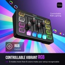 Mezclador de audio FIFINE para juegos, streaming con interfaz de micrófono XL Ralimentación fantasma de 48 V,