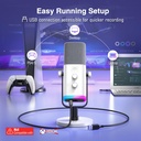 Microfono FIFINE AM8 Blanco - Conexion XLR/USB - Iluminacion RGB - Con Conector para auriculares.
