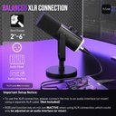 Microfono FIFINE AM8 Negro - Conexion XLR/USB - Iluminacion RGB - Con Conector para auriculares.