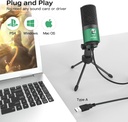 Microfono USB De Condensador FIFINE K669G - Cardioide Para PC, PS4, Mac - Para Streaming - Podcast - Twitch. (Green)