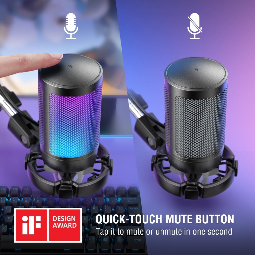 Microfono USB FIFINE AMPLIGAME A6T RGB