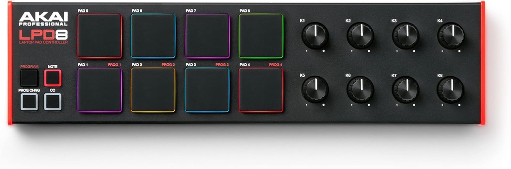 AKAI Professional LPD8 - USB MIDI Controller with 8 Responsive RGB MPC Drum Pads