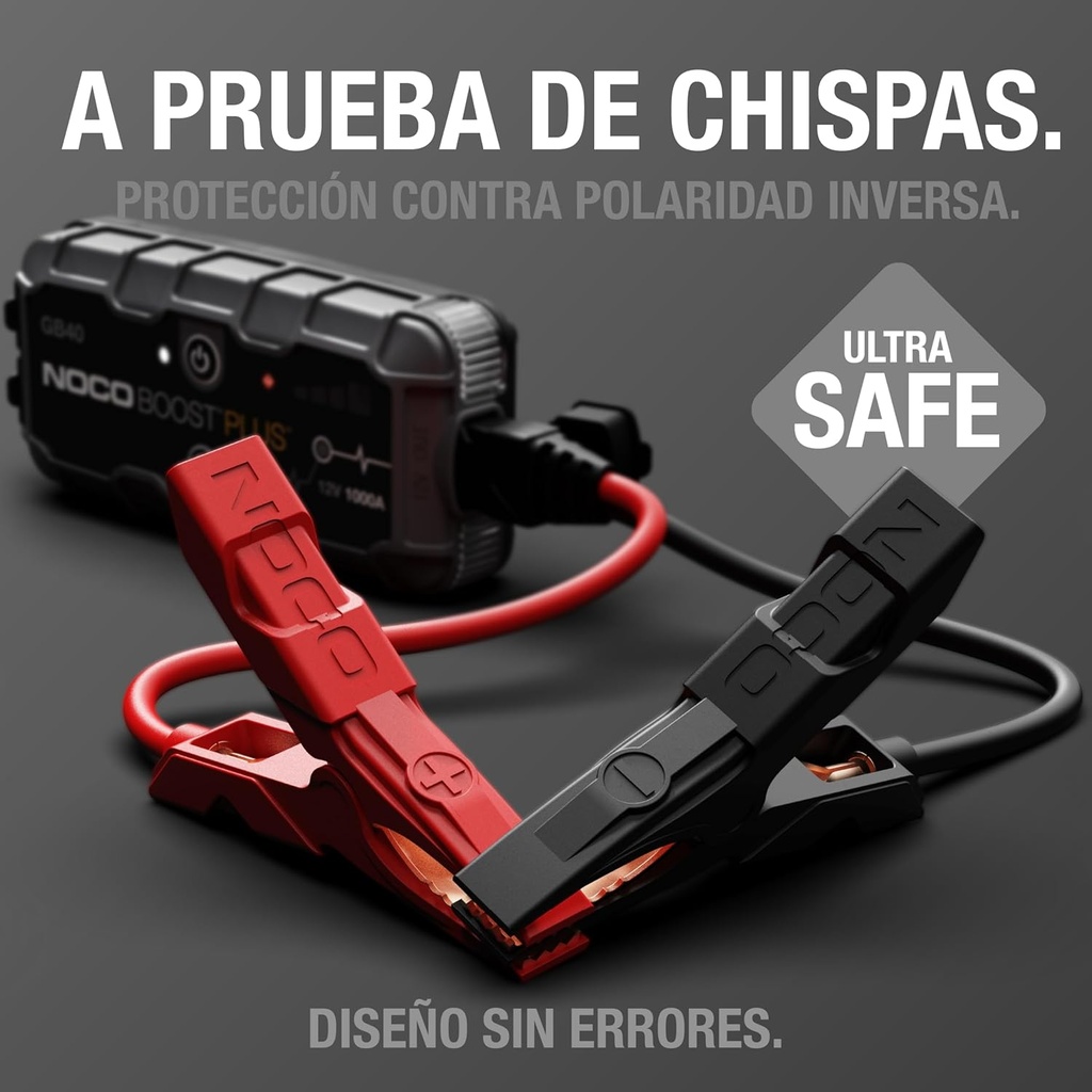 Noco Boost Sport - Arrancador de litio para motores de gasolina (12 V), ultraseguro, 1000 AMPs, Negro