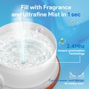 ASAKUKI - Difusor de aceites esenciales con control remoto, vaporizador humidificador ultrasónico, para aromaterapia, temporizador e interruptor de seguridad de apagado automático, marrón, 16.9 fl oz