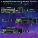Redragon Teclado mecánico para juegos con cable, 11 modos retroiluminados programables, interruptor rojo (SINDRI)
