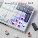 Redragon Teclado para juegos K668 RGB, teclado mecánico con cable de 108 teclas con 4 teclas de acceso rápido adicionales, espumas absorbentes de sonido, enchufe intercambiable en caliente mejorado, 2