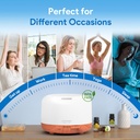 ASAKUKI - Difusor de aceites esenciales con control remoto, vaporizador humidificador ultrasónico, para aromaterapia, temporizador e interruptor de seguridad de apagado automático, marrón, 16.9 fl oz