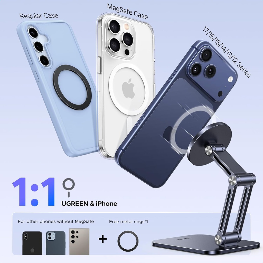 Soporte Aluminio Magnético para teléfono UGREEN Compatible con MagSafe iPhone