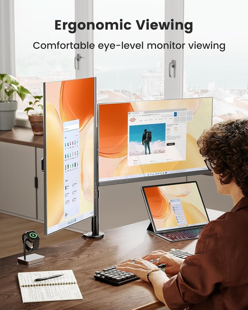 Soporte de escritorio para monitor doble ErGear