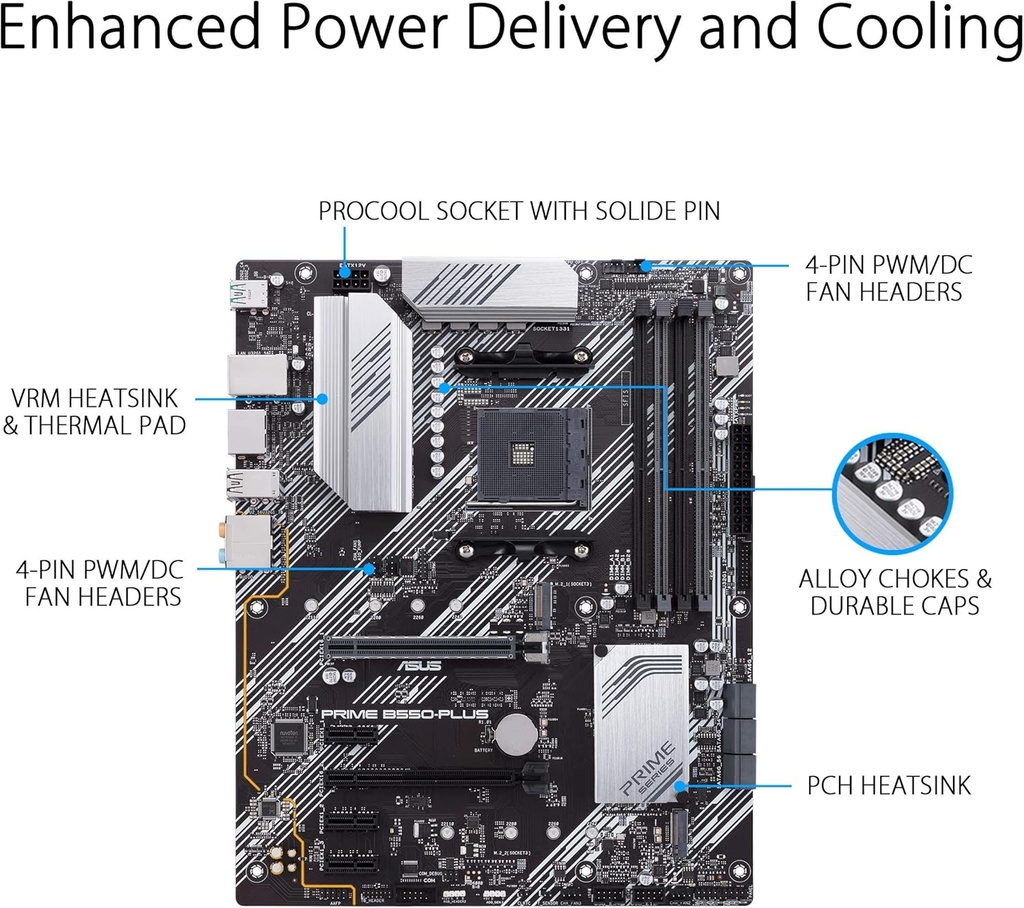 Tarjeta Madre ASUS PRIME B550-PLUS AM4 AMD B550
