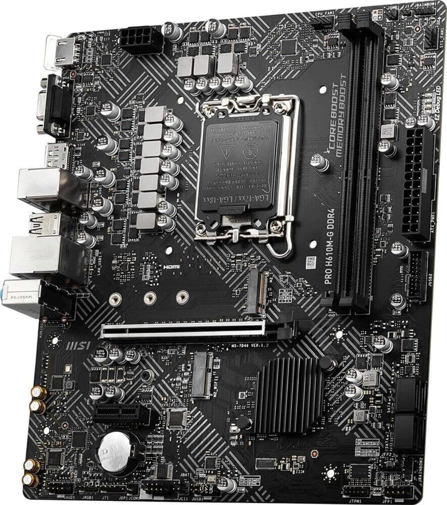 Tarjeta Madre MSI PRO H610M-G DDR4 LGA 1700 Intel H610 SATA 6Gb/s Micro ATX Intel Motherboard