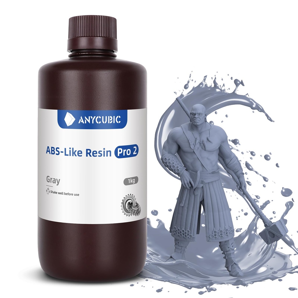 ANYCUBIC Tecnología de resina de 2ª generación, resina tipo ABS 2.0, resina para impresora 3D con alta dureza, detalles más precisos, bajo olor, amplia compatibilidad para todas las impresoras 3D de 1KG