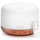 ASAKUKI - Difusor de aceites esenciales con control remoto, vaporizador humidificador ultrasónico, para aromaterapia, temporizador e interruptor de seguridad de apagado automático, marrón, 16.9 fl oz