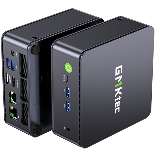 [PR-00296] GMKtec Mini PC M5 Plus, AMD Ryzen 7 5825U (actualizado 7430U/5700U), 16 GB de RAM y 512 GB PCIe3.0 SSD computadora de escritorio con LAN dual 2.5G, BT 5.2, WiFi 6E, triple pantalla/hogar y oficina 